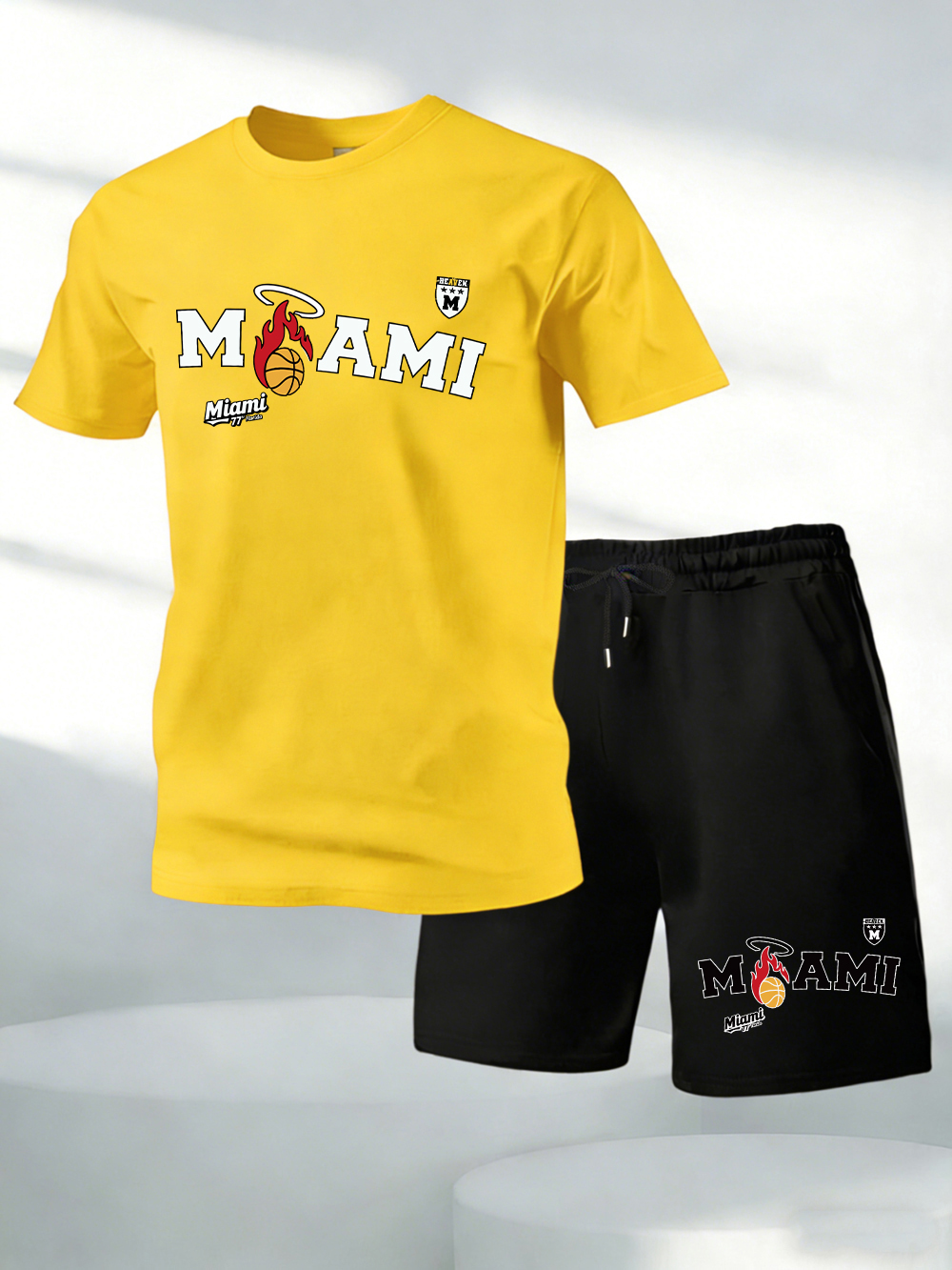 Men'S Fashion Undershirt - Two Pieces Set Miami Basketball Team