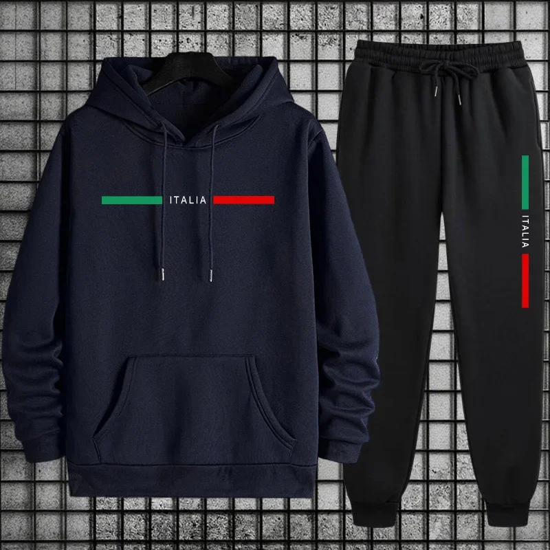 Men'S Fashion Zipper Hoodie - New Autumn Winter Male Sportswear Set