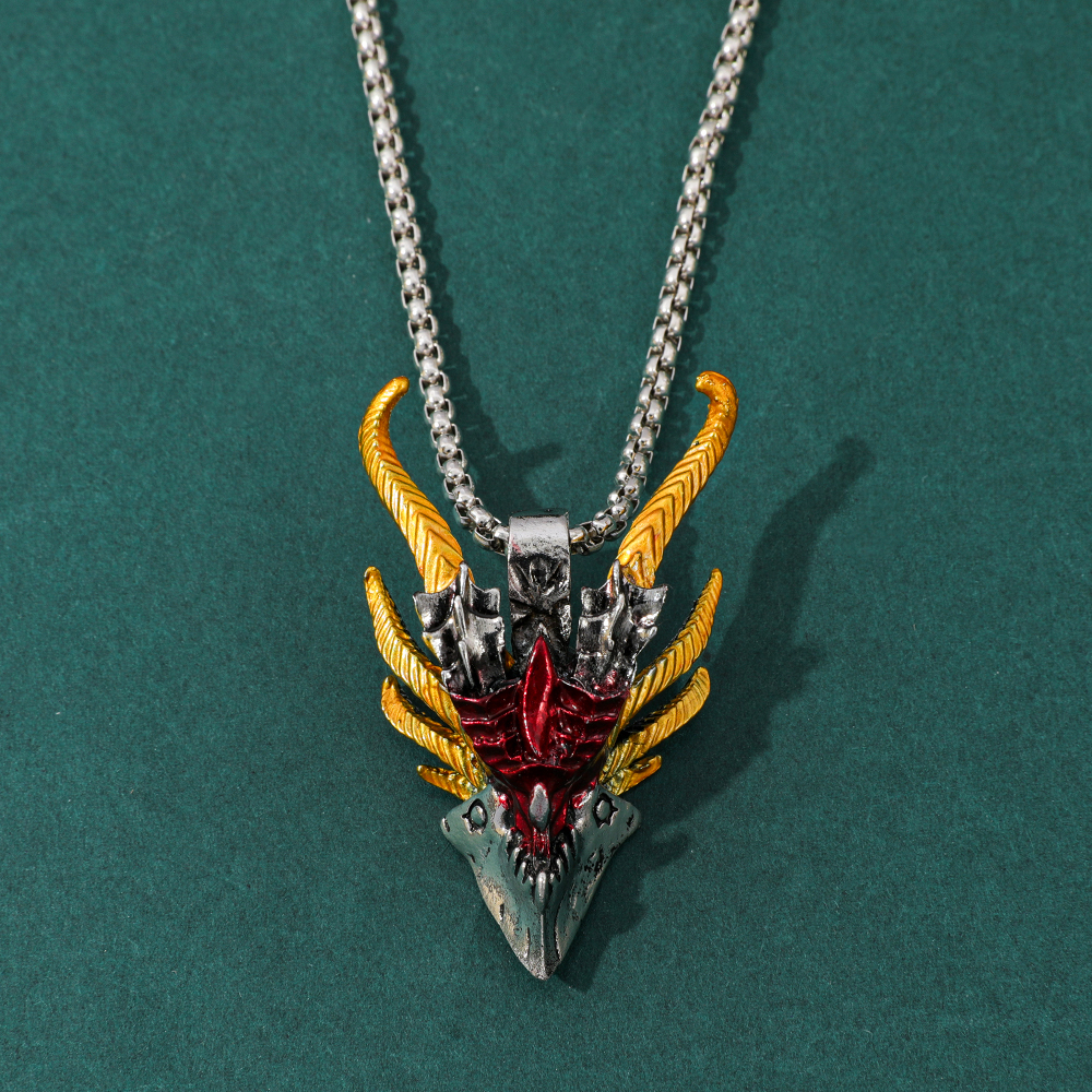 Men'S Fashion Model - Retro Hip-Hop Evil Dragon Head Pendant