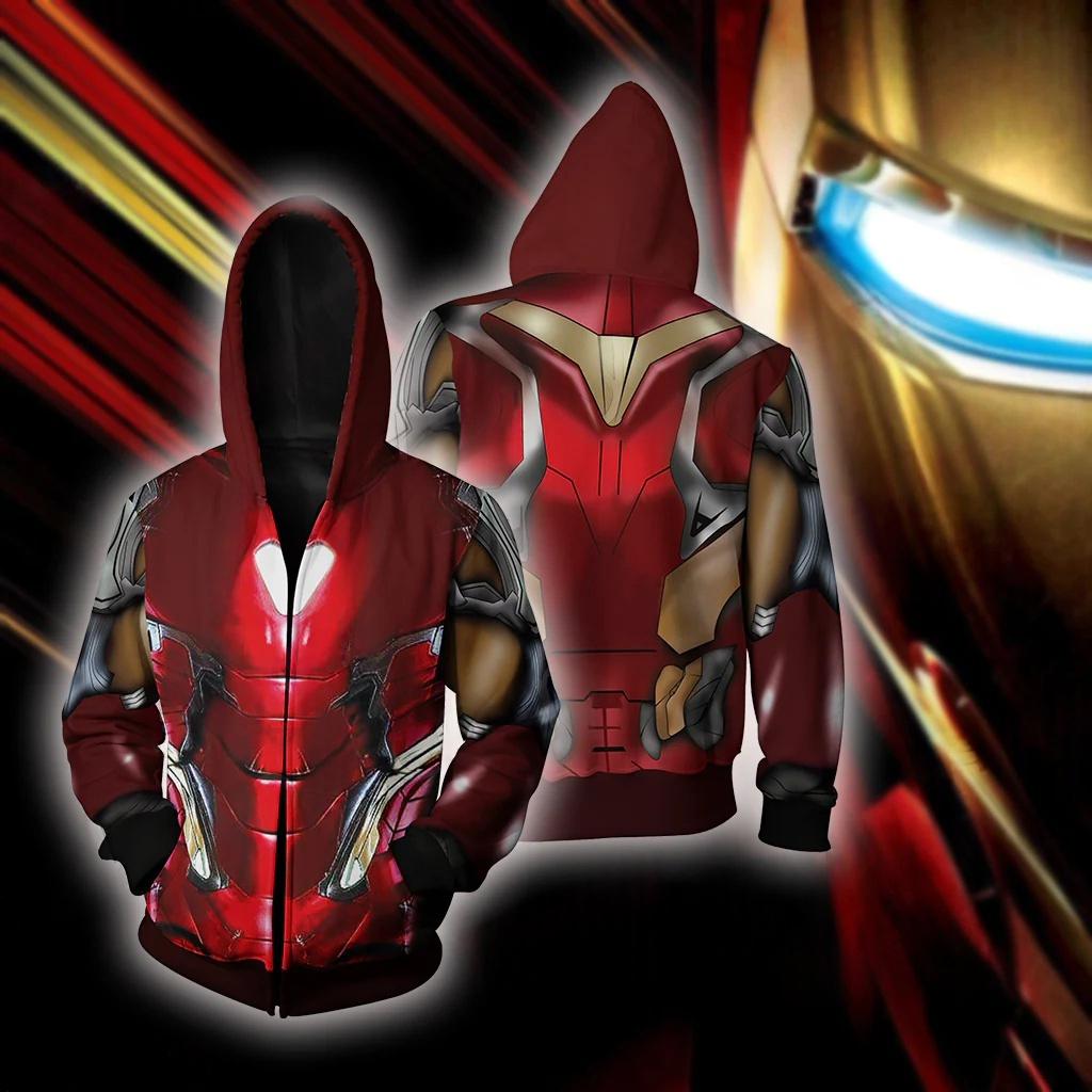 Men'S Fashion Zipper Hoodie - Marvel Iron Man 3D Role Playing