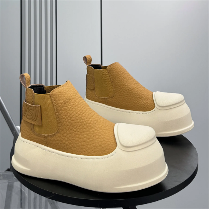 New Men's Round Toe Black Ankl – Chelsea Boots Men recenzja i cena