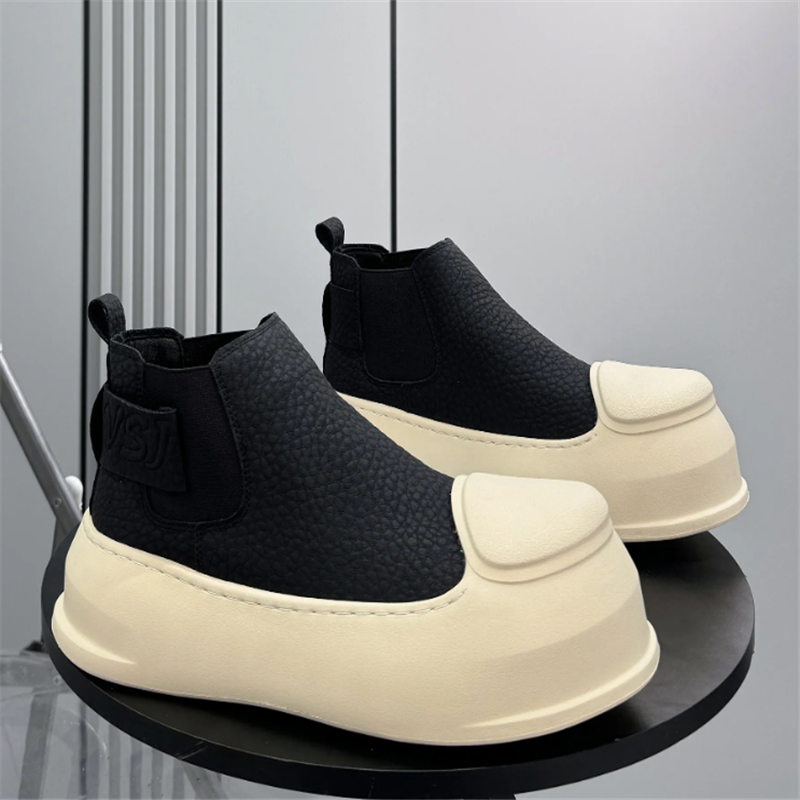 New Men's Round Toe Black Ankl – Chelsea Boots Men recenzja i cena