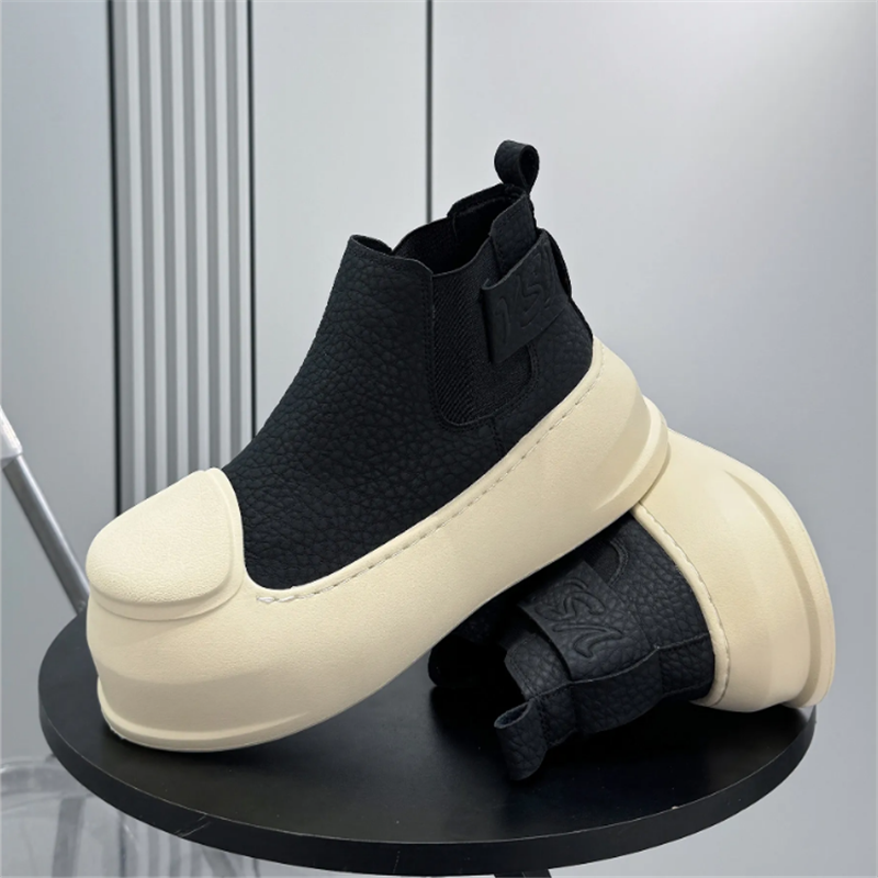 New Men's Round Toe Black Ankl – Chelsea Boots Men recenzja i cena