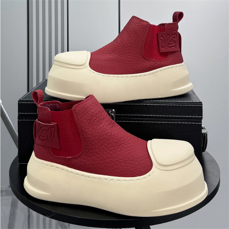 New Men's Round Toe Black Ankl – Chelsea Boots Men recenzja i cena