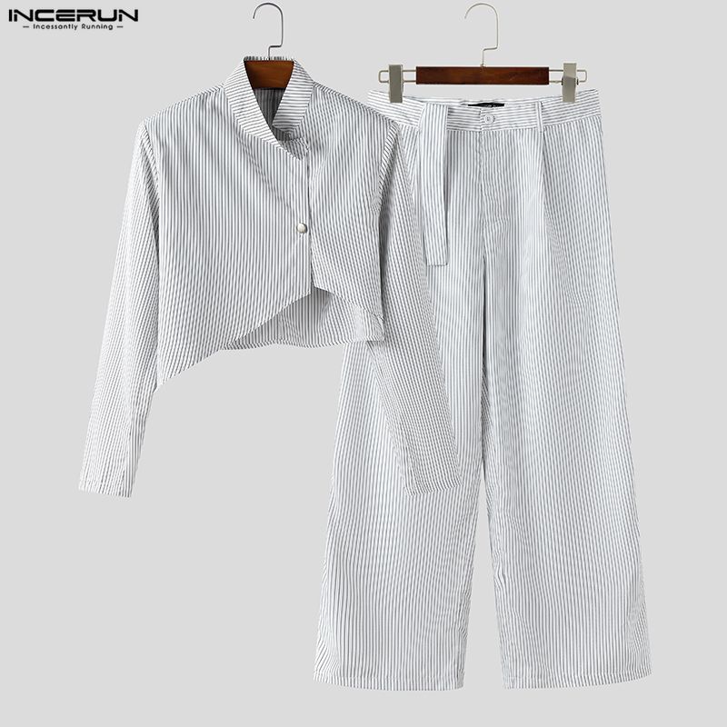 INCERUN Men Sets Striped Elega – Mens Fashion Blazer recenzja i cena