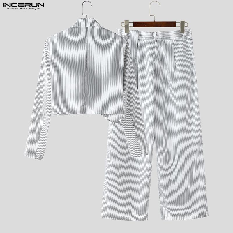 INCERUN Men Sets Striped Elega – Mens Fashion Blazer recenzja i cena