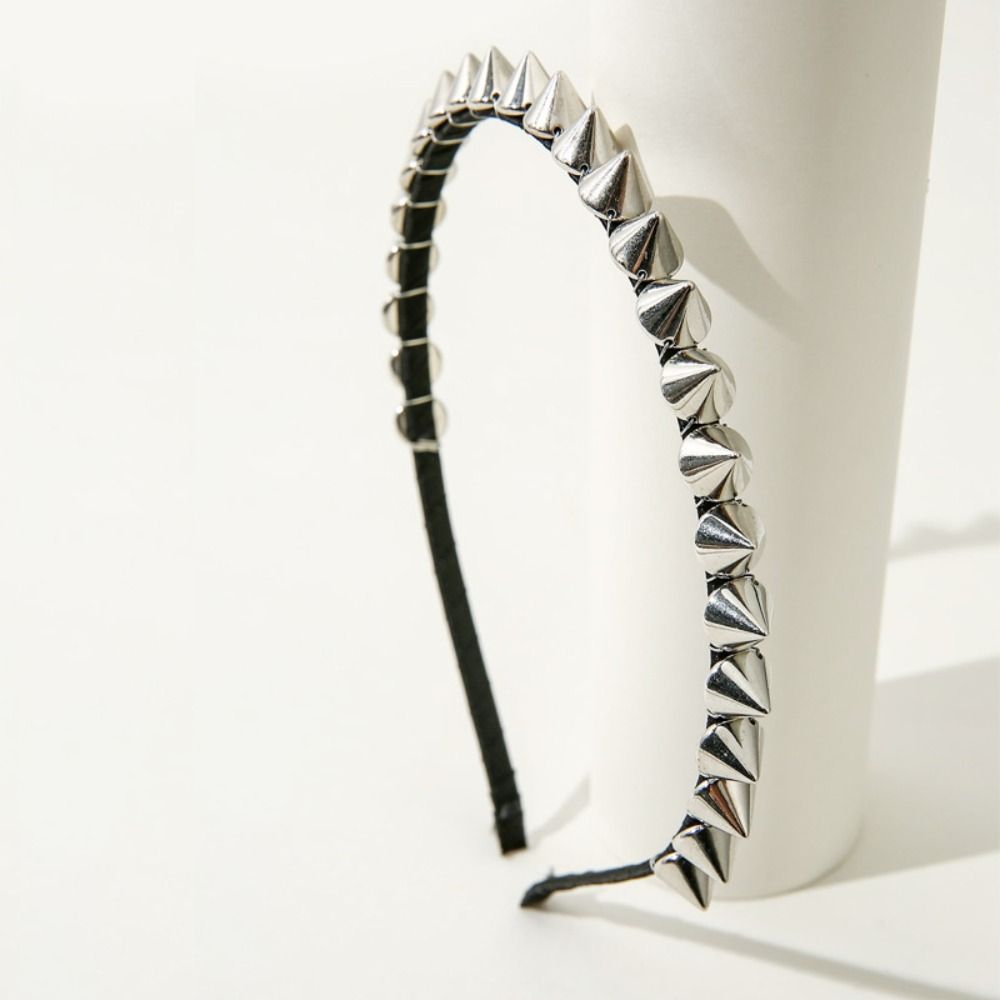 Edgy Hair Band Silver Stud Riv – Men Fashion Hair Style recenzja i cena