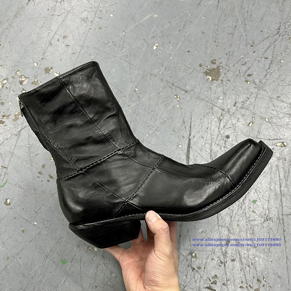 Black Leather Men's Boots Poin – Chelsea Boots Men recenzja i cena