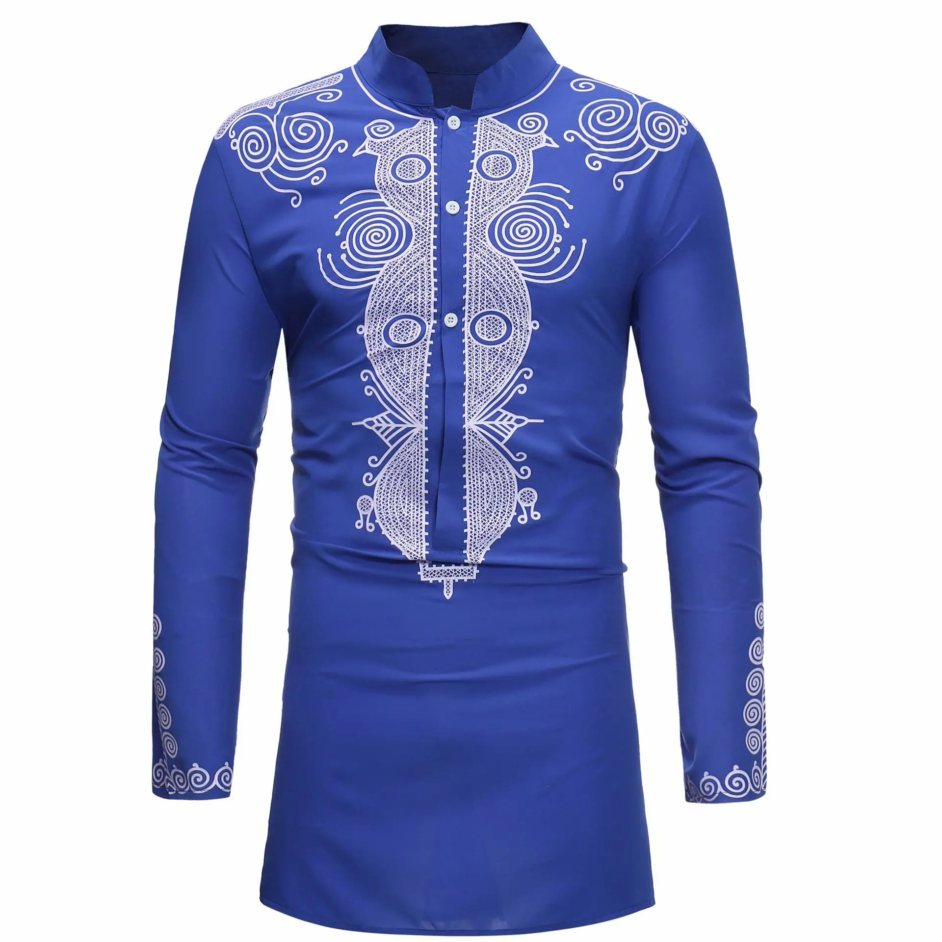 Stand Collar Muslim Shirt Men  – Men'S Fashion Kurta recenzja i cena