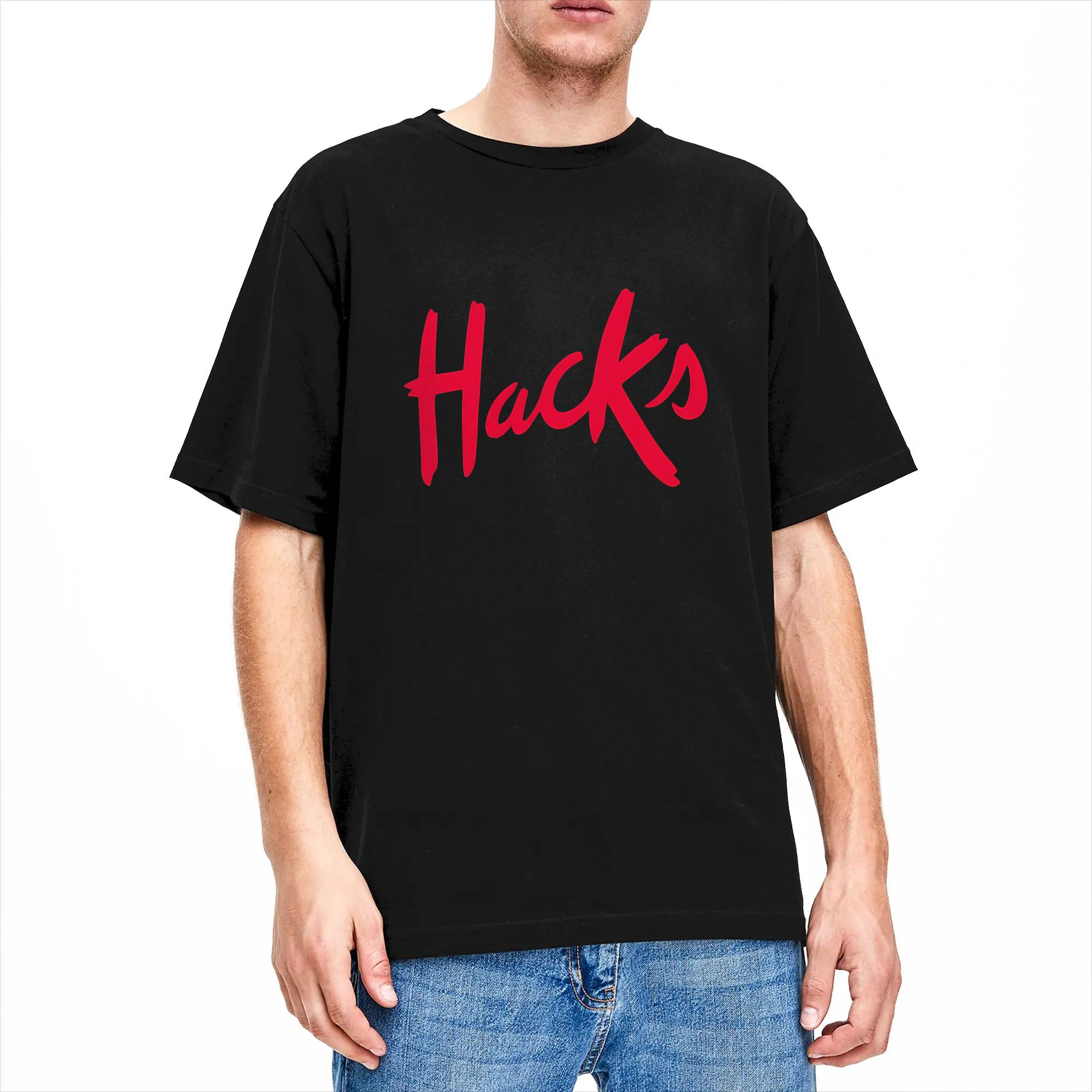 Hacks logo Cotton T Shirt For  – Mens Fashion Hacks recenzja i cena