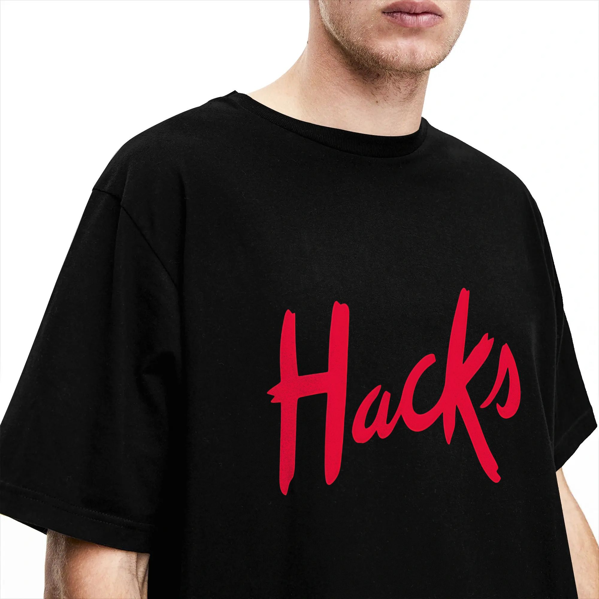 Hacks logo Cotton T Shirt For  – Mens Fashion Hacks recenzja i cena