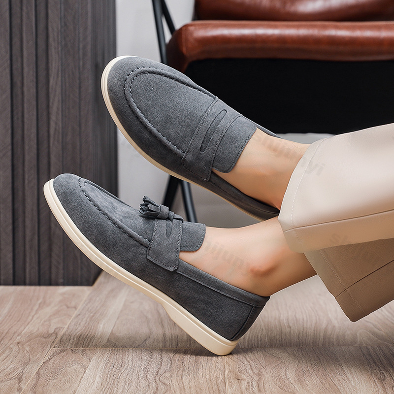 Men Flat Loafers Frosted Suede – Men'S Fashion For Wedding recenzja i cena