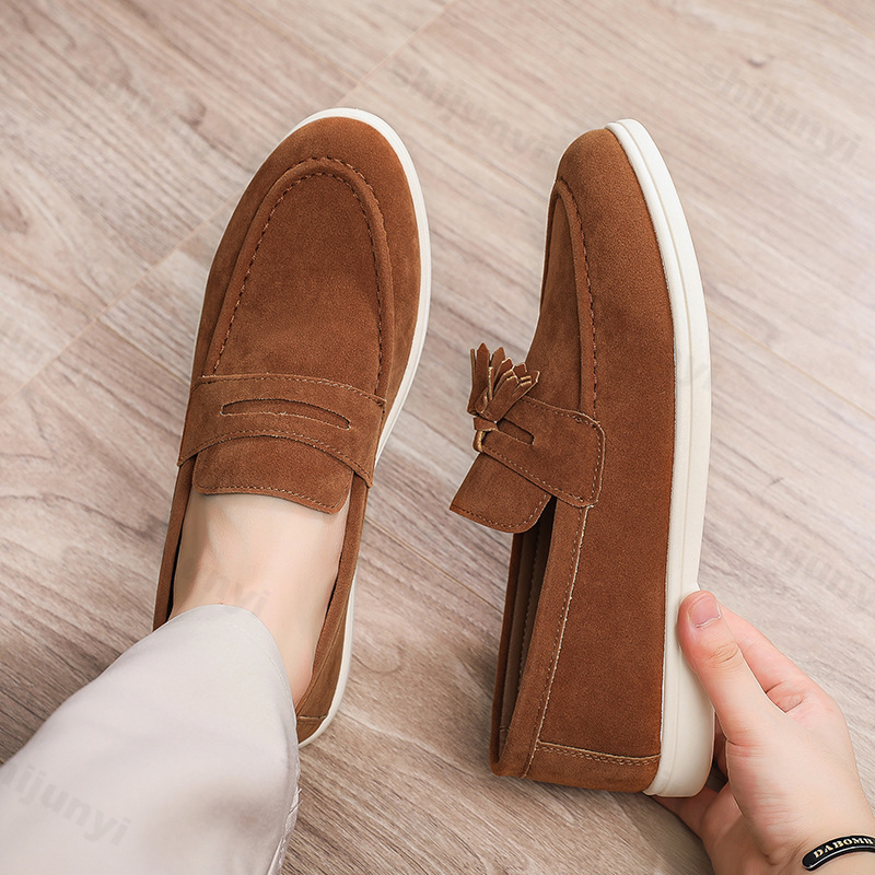 Men Flat Loafers Frosted Suede – Men'S Fashion For Wedding recenzja i cena