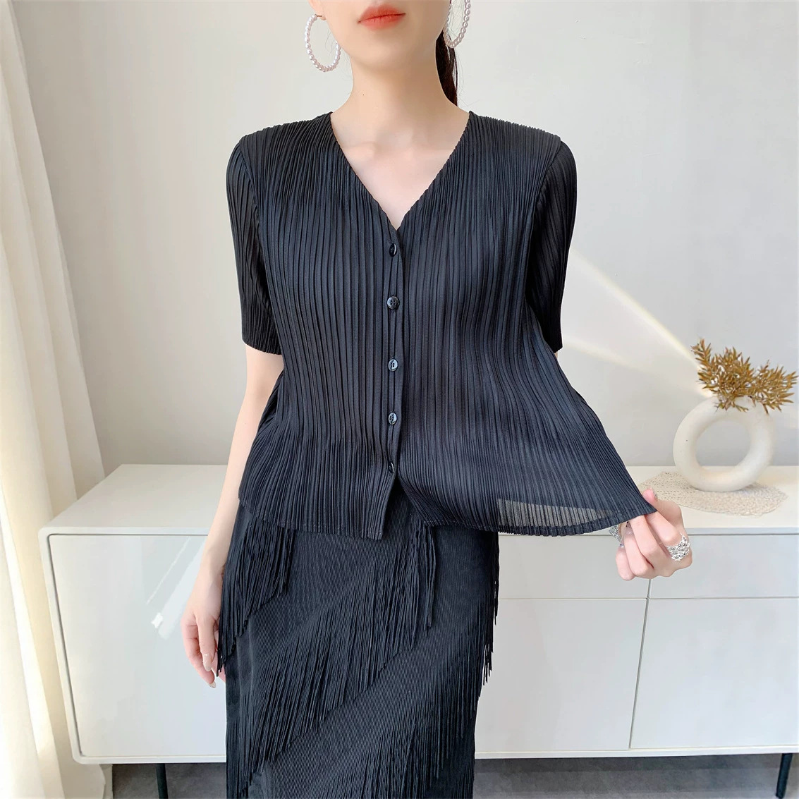 Miyake Pleated Women's Casual  – Mens Fashion Jumpers recenzja i cena