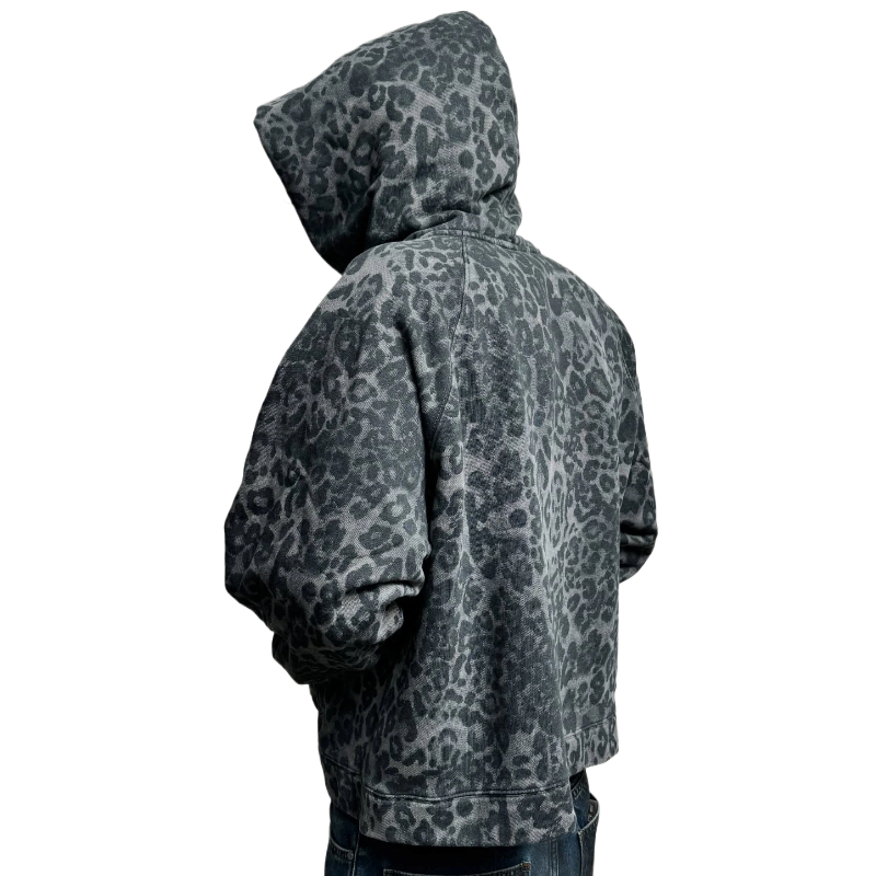 American Retro Leopard Print Z – Men'S Fashion Zipper Hoodie recenzja i cena