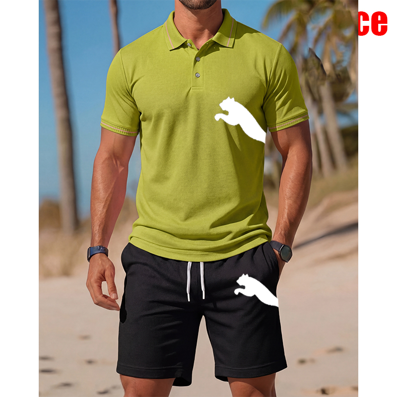 Men's Casual Short-Sleeved Pol – Men'S Fashion Outfits 2026 recenzja i cena