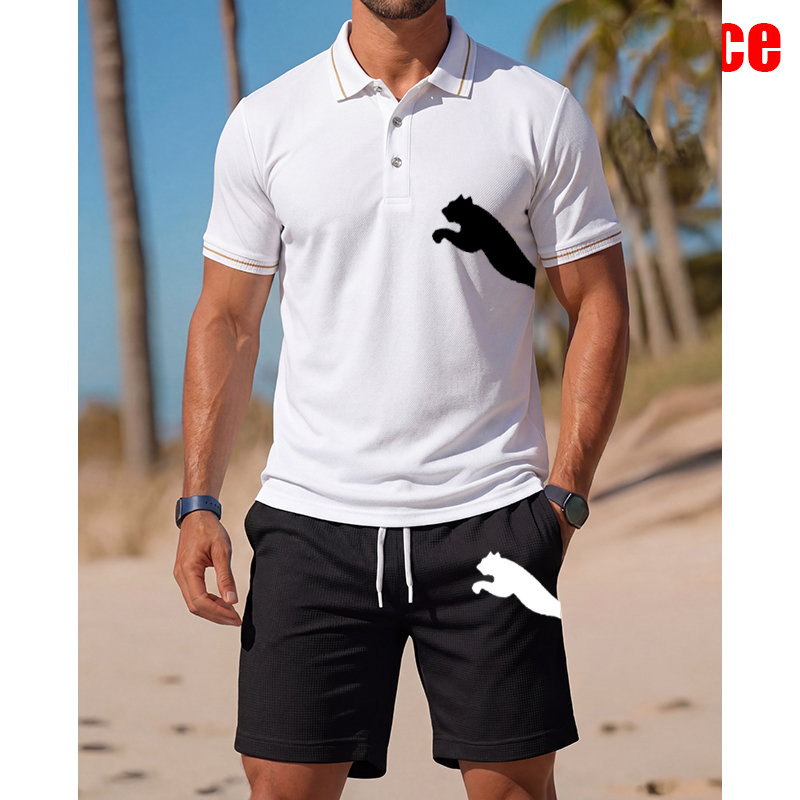 Men's Casual Short-Sleeved Pol – Men'S Fashion Outfits 2026 recenzja i cena