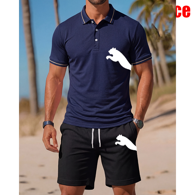 Men's Casual Short-Sleeved Pol – Men'S Fashion Outfits 2026 recenzja i cena