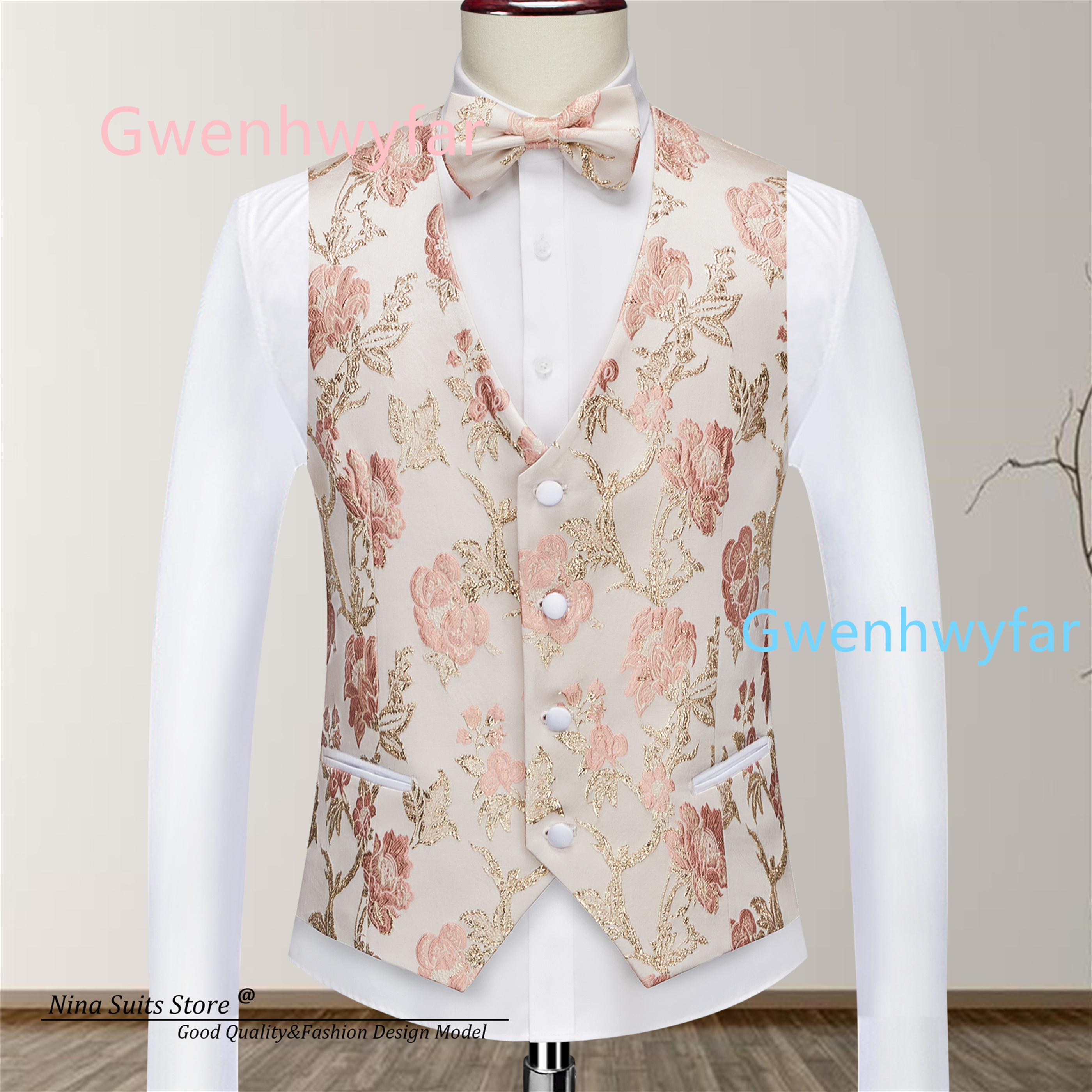 G&N Luxury Gold and Pink Flora – Mens Fashion Blazer recenzja i cena