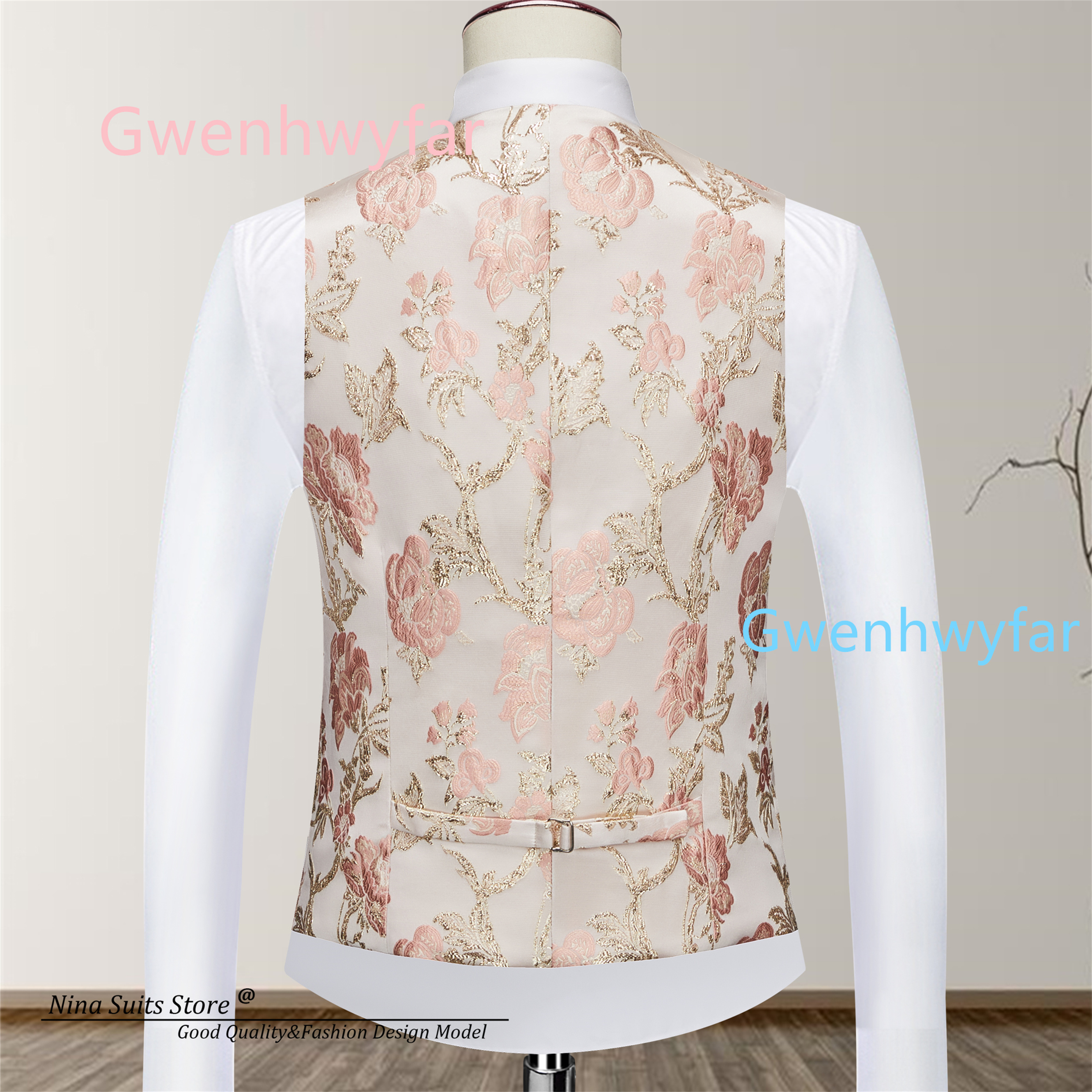G&N Luxury Gold and Pink Flora – Mens Fashion Blazer recenzja i cena