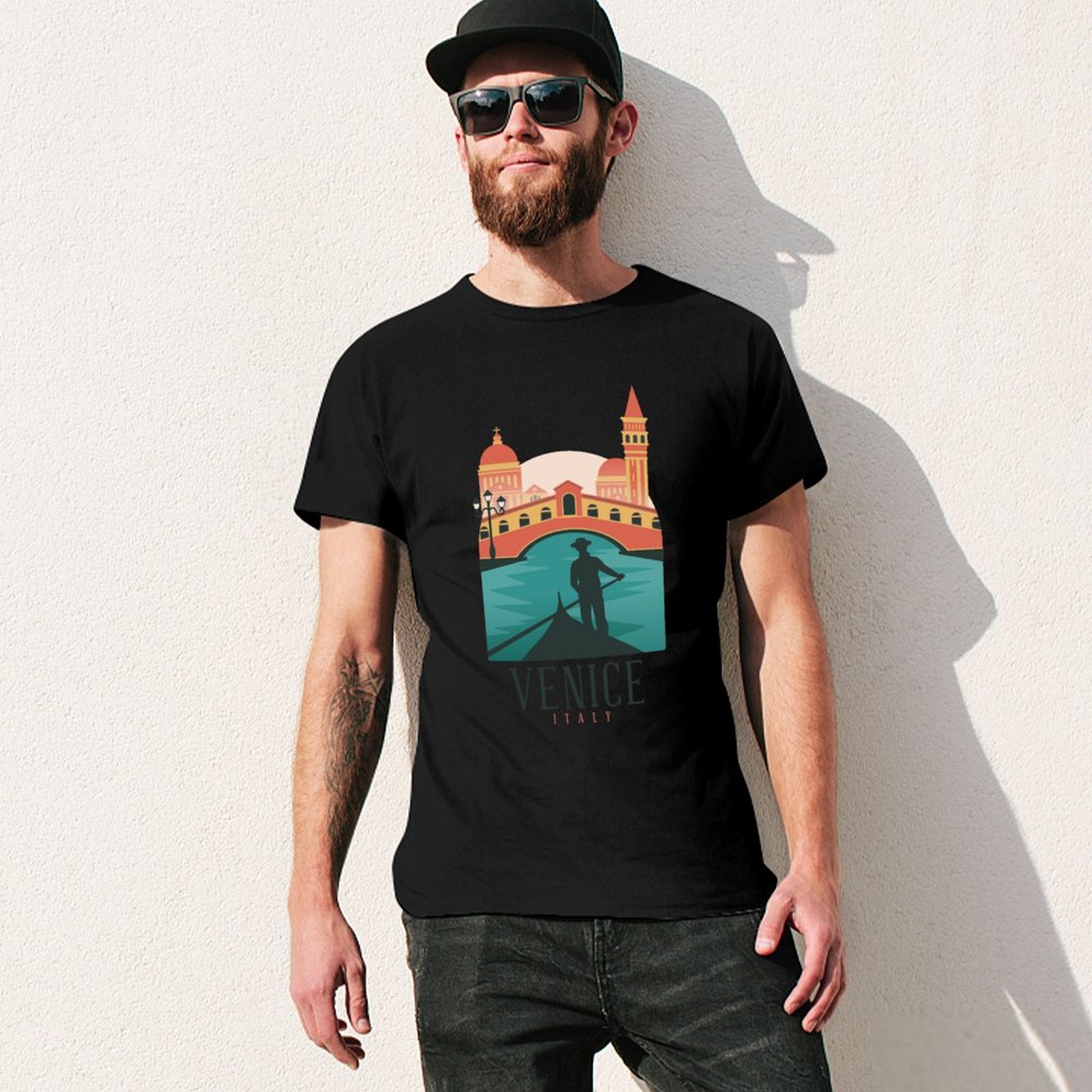 Venice Italy T-Shirt Summer Fa – Men'S Fashion Venice Italy recenzja i cena