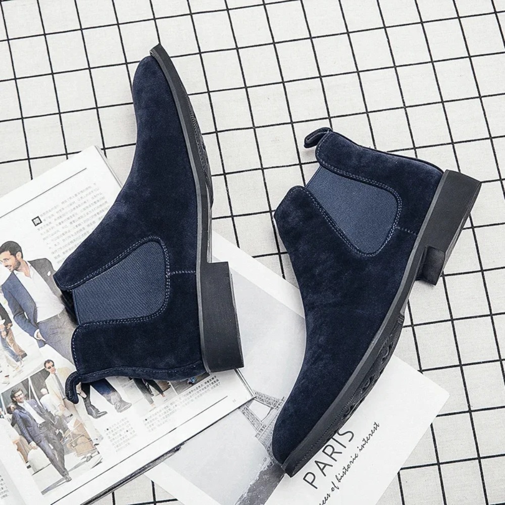 Chelsea Boots Men Blue Faux Su – Chelsea Boots Men recenzja i cena