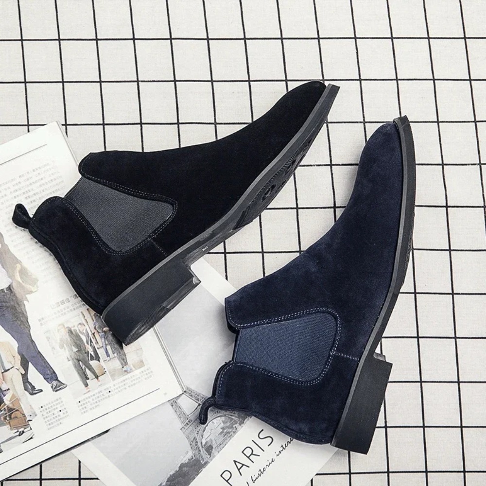 Chelsea Boots Men Blue Faux Su – Chelsea Boots Men recenzja i cena