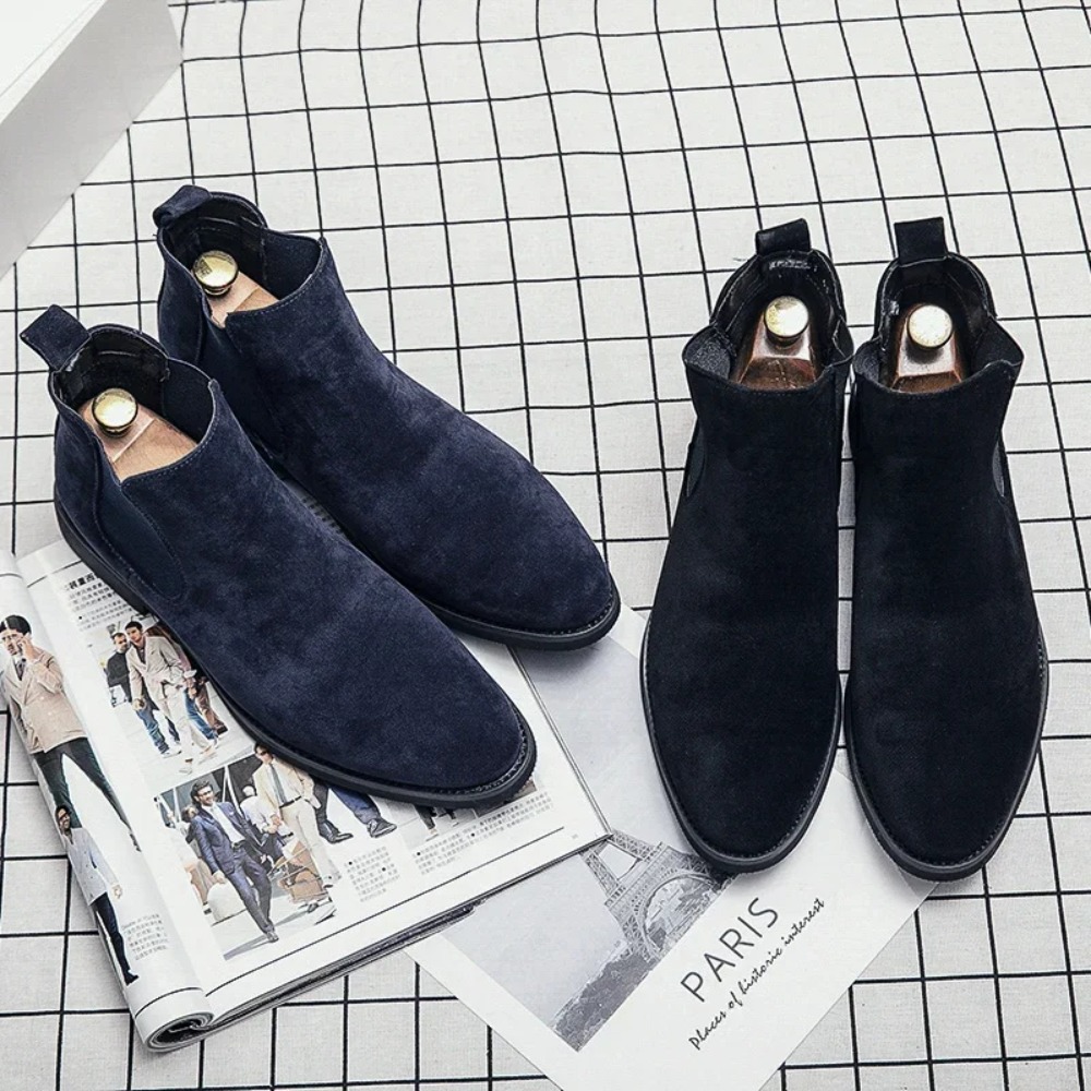 Chelsea Boots Men Blue Faux Su – Chelsea Boots Men recenzja i cena