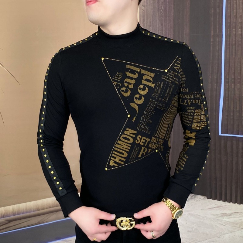 New long-sleeved tops for fash – Men'S Fashion Undershirt recenzja i cena