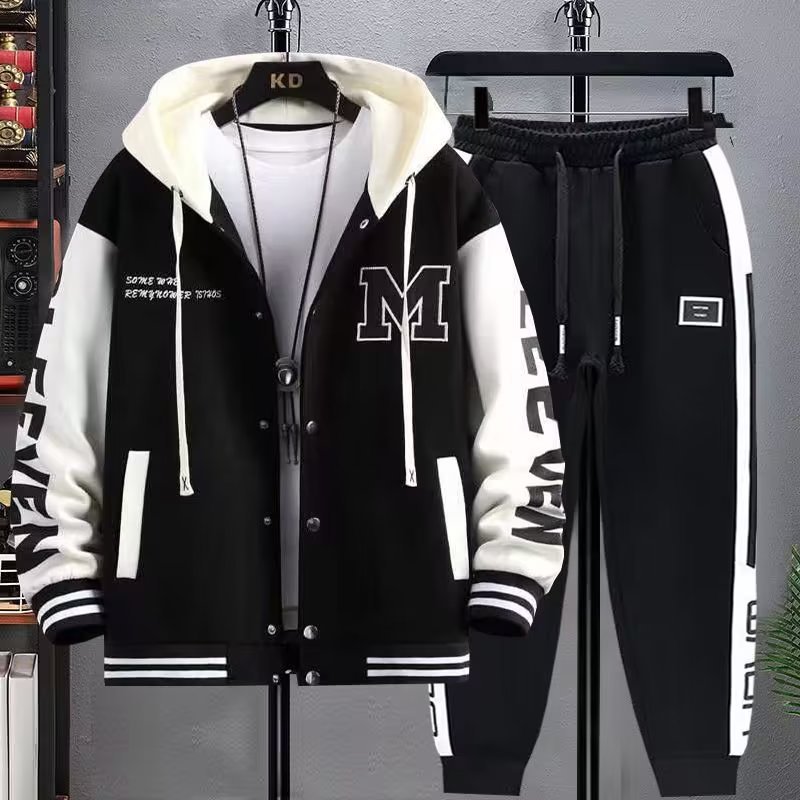 Men's Hooded Tracksuit Set Hoo – Men'S Fashion Zipper Hoodie recenzja i cena