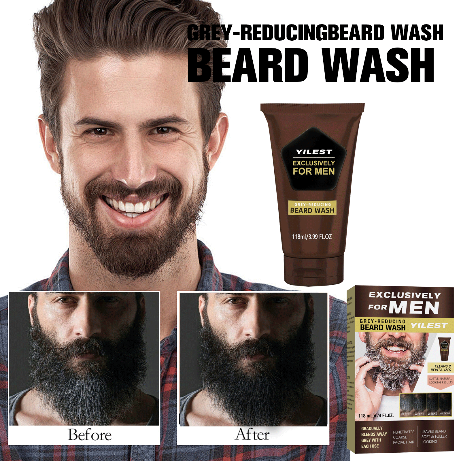 1-3pcs Men's Beard Black Dye D – Men Fashion Hair Style recenzja i cena