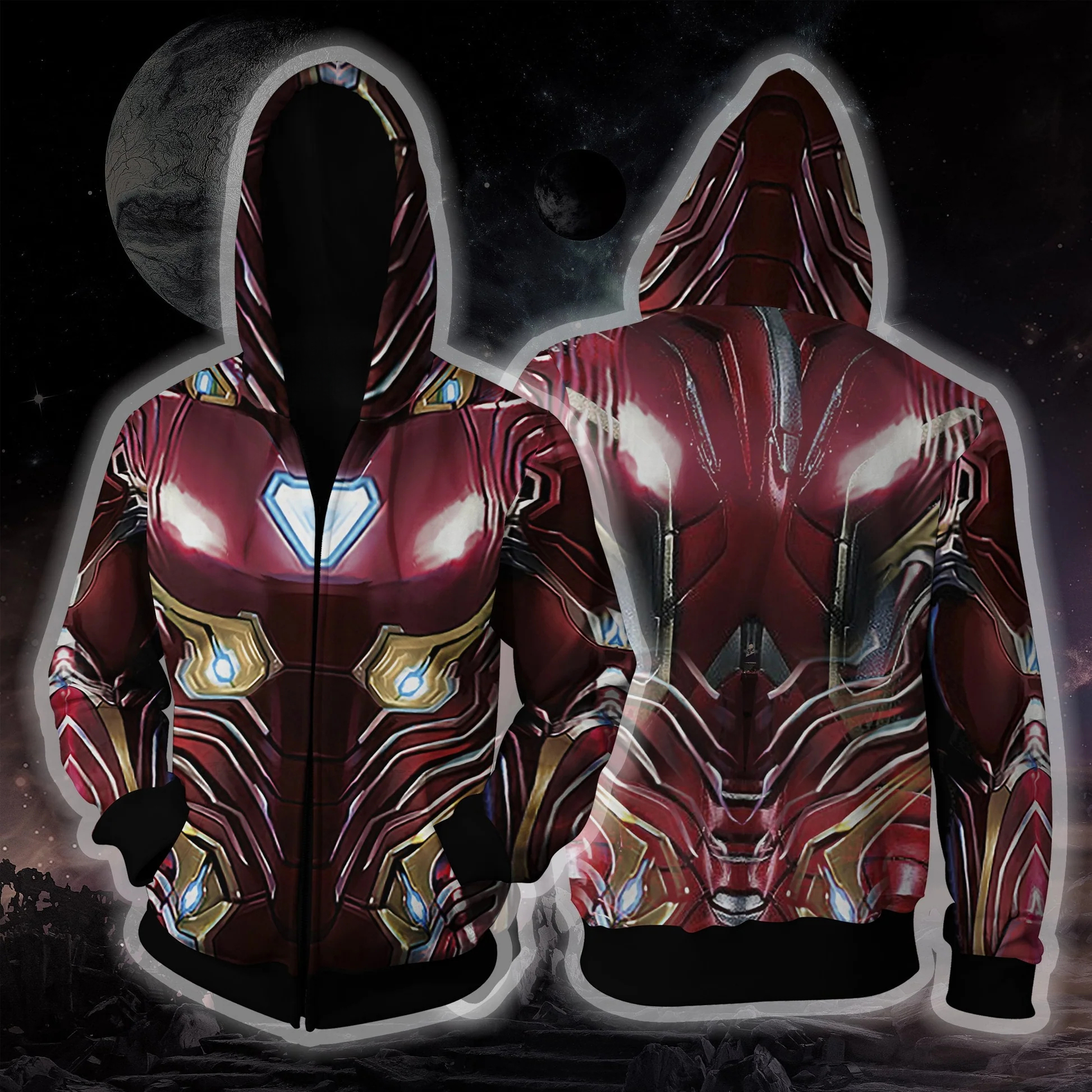Marvel Iron Man 3D Role Playin – Men'S Fashion Zipper Hoodie recenzja i cena