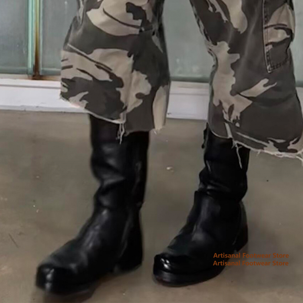 High Top Round Toe Motorcycle  – Chelsea Boots Men recenzja i cena