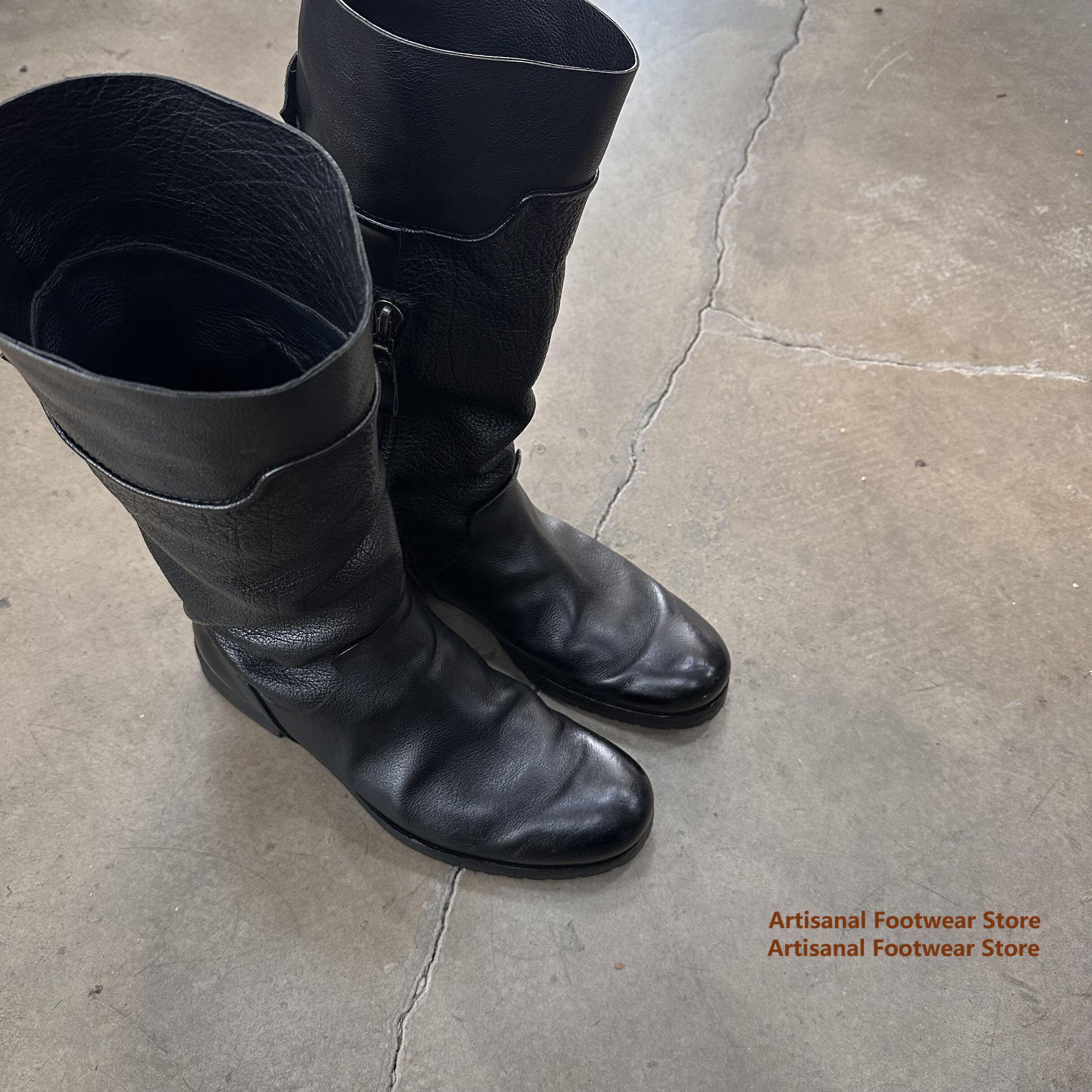 High Top Round Toe Motorcycle  – Chelsea Boots Men recenzja i cena