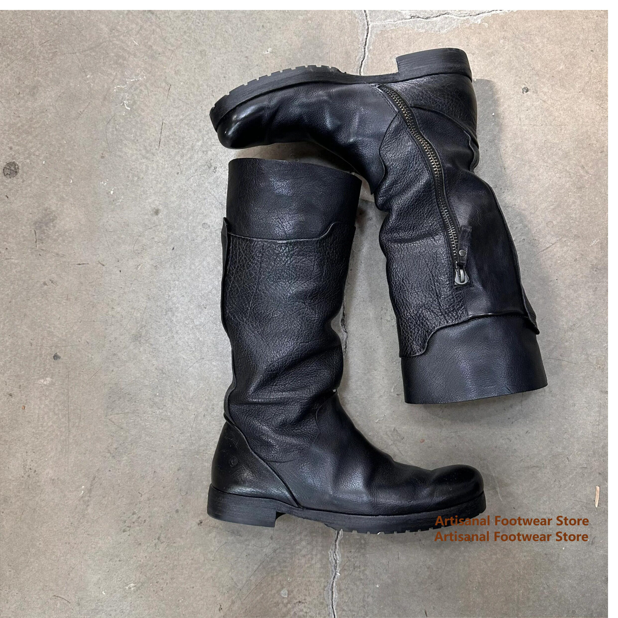 High Top Round Toe Motorcycle  – Chelsea Boots Men recenzja i cena