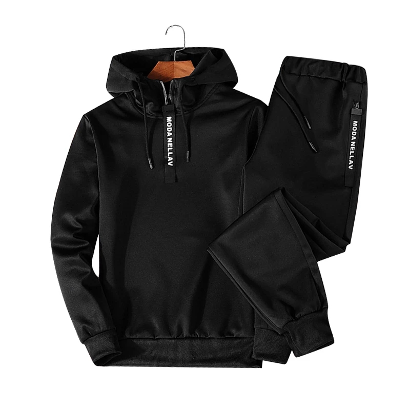 Men Outfit Set Jogger Sports S – Men'S Fashion Zipper Hoodie recenzja i cena