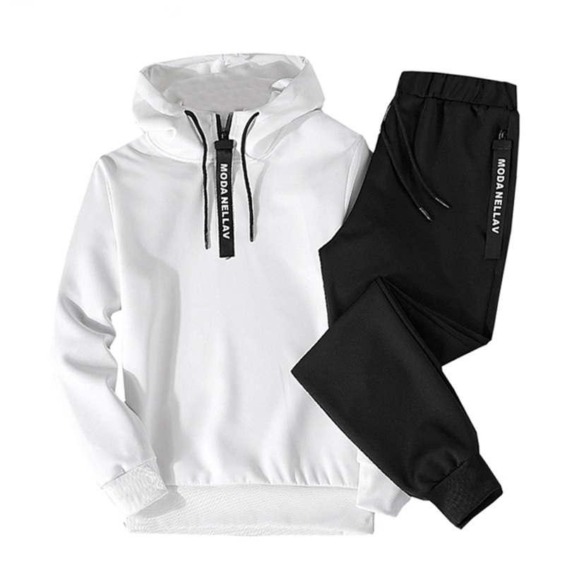 Men Outfit Set Jogger Sports S – Men'S Fashion Zipper Hoodie recenzja i cena