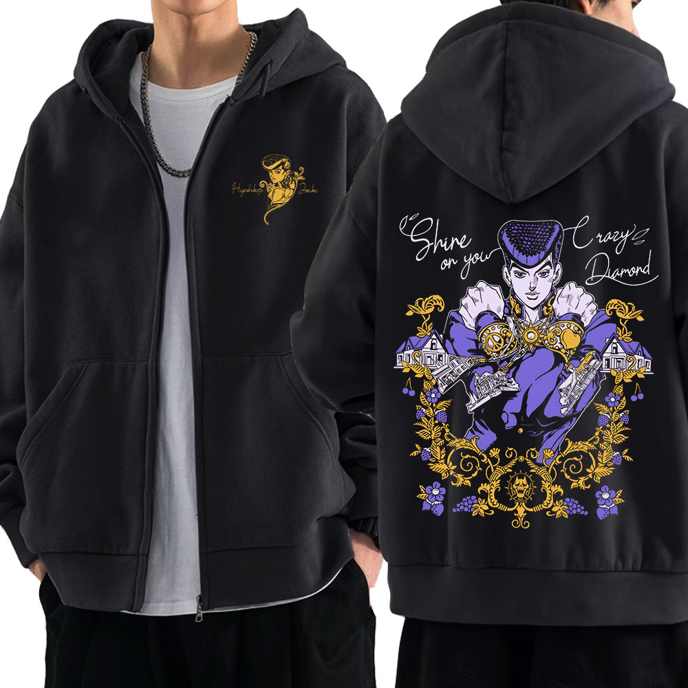 Anime Jojo Bizarre Adventure Z – Men'S Fashion Zipper Hoodie recenzja i cena