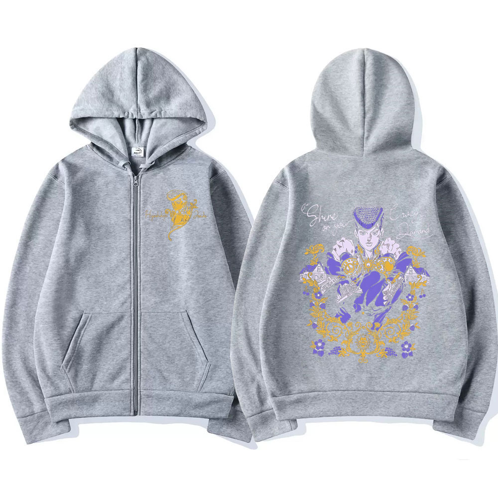 Anime Jojo Bizarre Adventure Z – Men'S Fashion Zipper Hoodie recenzja i cena