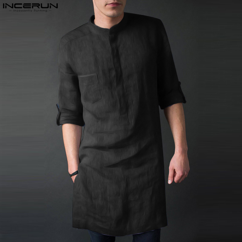 INCERUN Men's Long Sleeve Midi – Men'S Fashion Kurta recenzja i cena