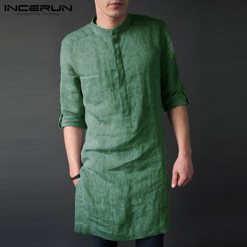 INCERUN Men's Long Sleeve Midi – Men'S Fashion Kurta recenzja i cena