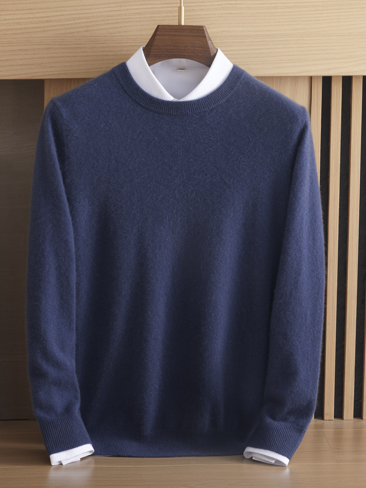 Pure cashmere men's round neck – Mens Fashion Jumpers recenzja i cena