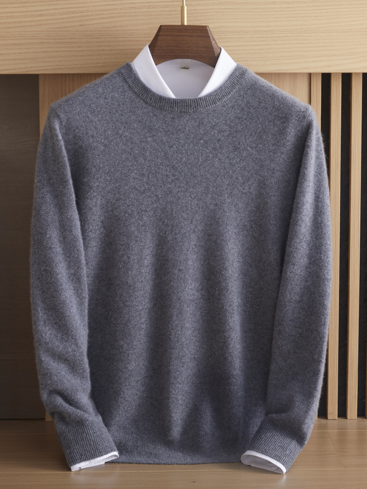 Pure cashmere men's round neck – Mens Fashion Jumpers recenzja i cena