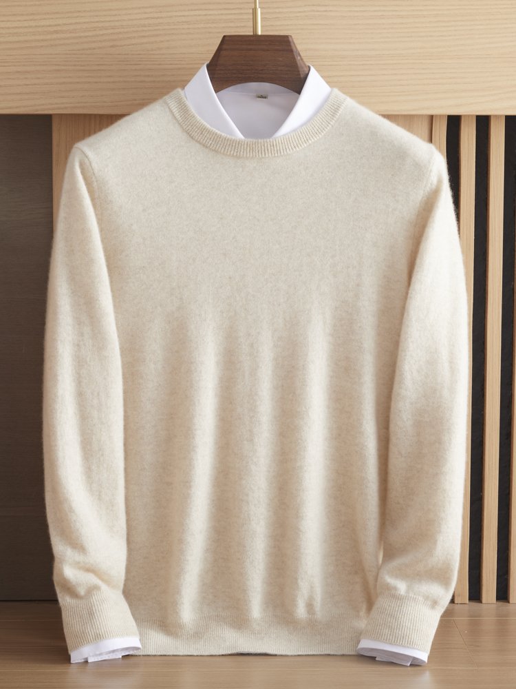 Pure cashmere men's round neck – Mens Fashion Jumpers recenzja i cena