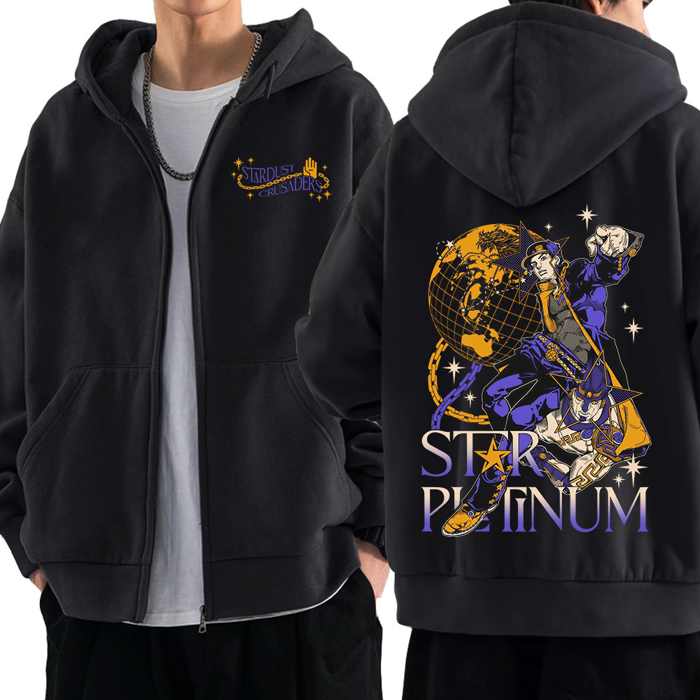 Anime Jojo Bizarre Adventure Z – Men'S Fashion Zipper Hoodie recenzja i cena