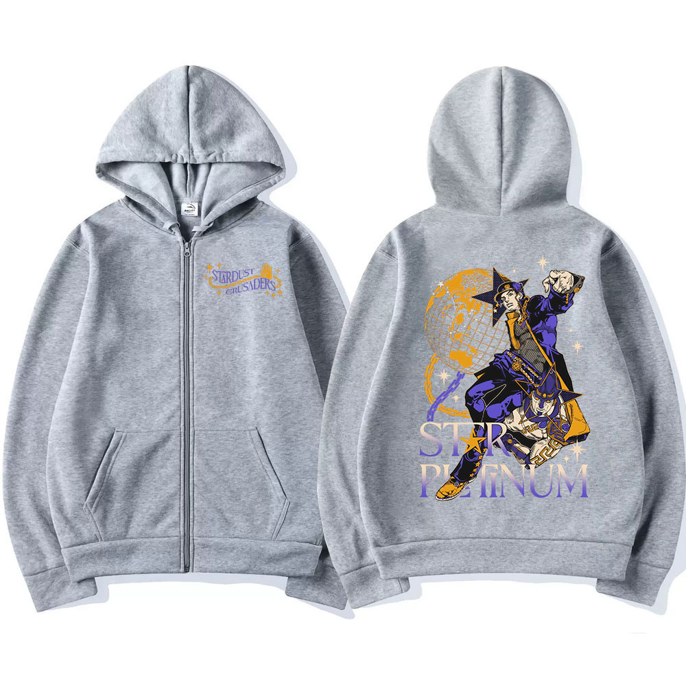 Anime Jojo Bizarre Adventure Z – Men'S Fashion Zipper Hoodie recenzja i cena