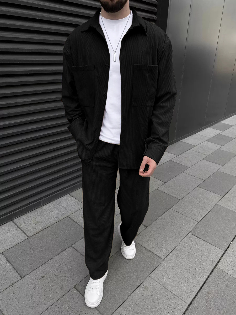 Men's corduroy two-piece outfi – Men'S Fashion Undershirt recenzja i cena