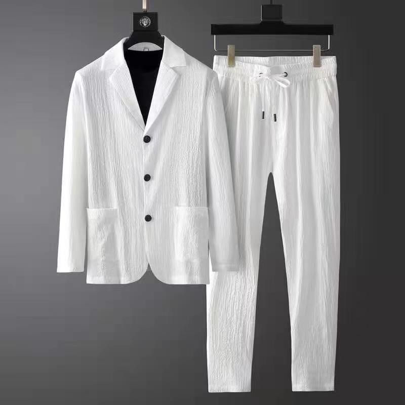 Spring Autumn Pleated Sets Men – Mens Fashion Blazer recenzja i cena