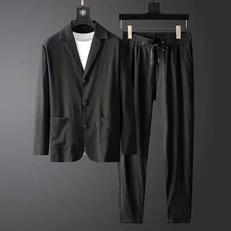 Spring Autumn Pleated Sets Men – Mens Fashion Blazer recenzja i cena