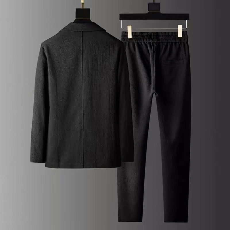 Spring Autumn Pleated Sets Men – Mens Fashion Blazer recenzja i cena